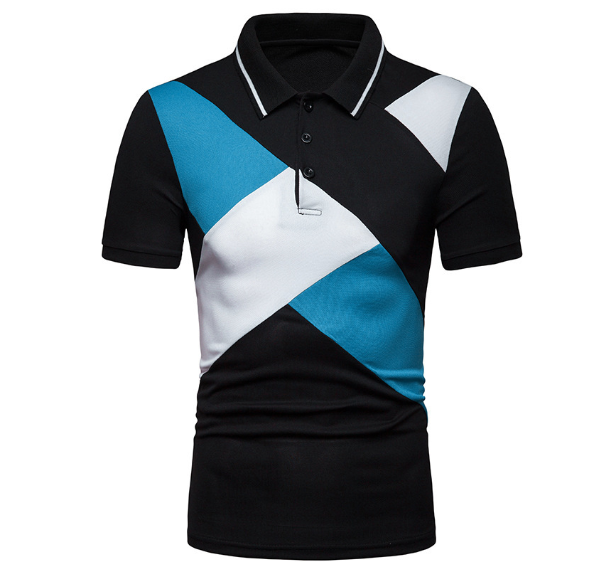 Color Block Short Sleeve Polo Shirt