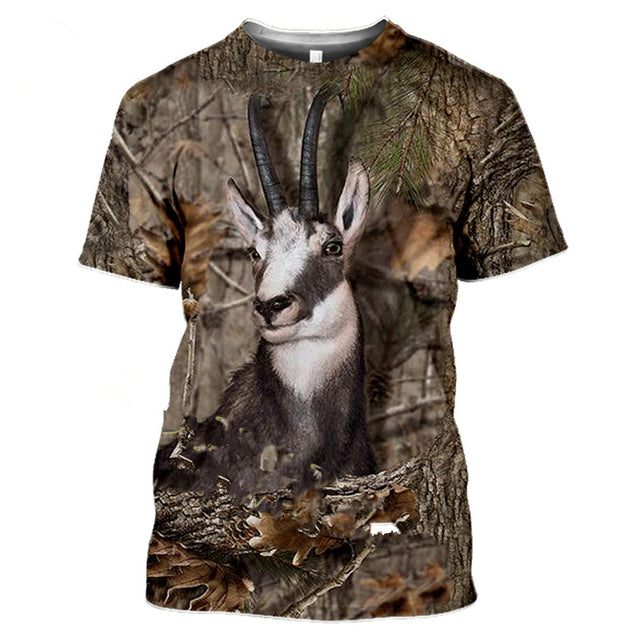 3D Camouflage Polyester Men's T-Shirt for Travel
