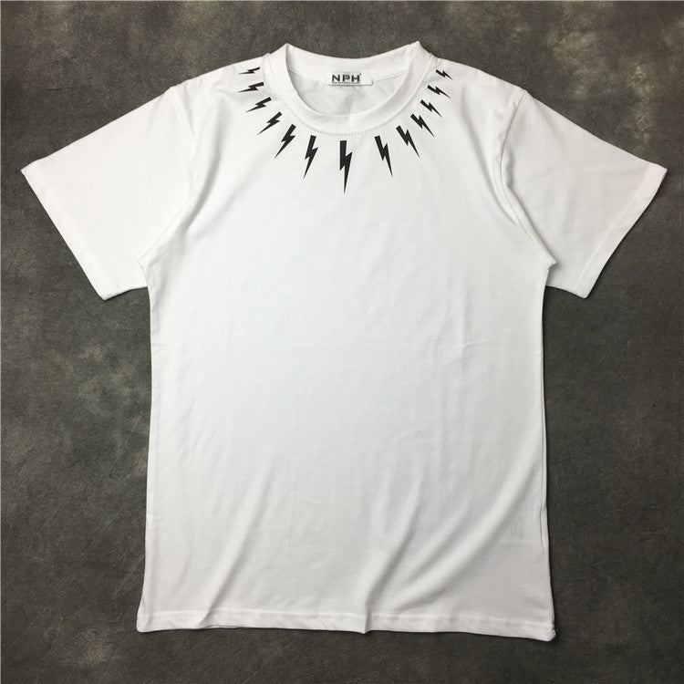 Men's and Women's Cotton Lightning Print T-Shirt