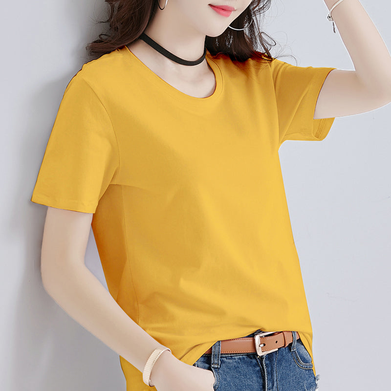 Women's Loose Fit White Cotton T-Shirt Summer 2020