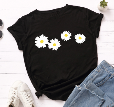 100% Cotton Women's T-Shirt with Cute Hedgehog Print