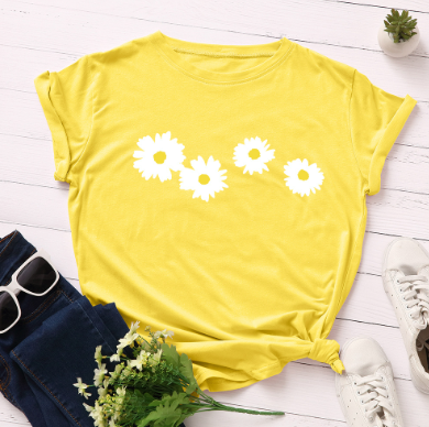 100% Cotton Women's T-Shirt with Cute Hedgehog Print