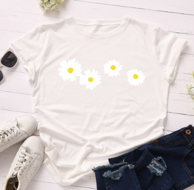 100% Cotton Women's T-Shirt with Cute Hedgehog Print