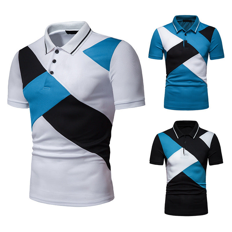 Color Block Short Sleeve Polo Shirt