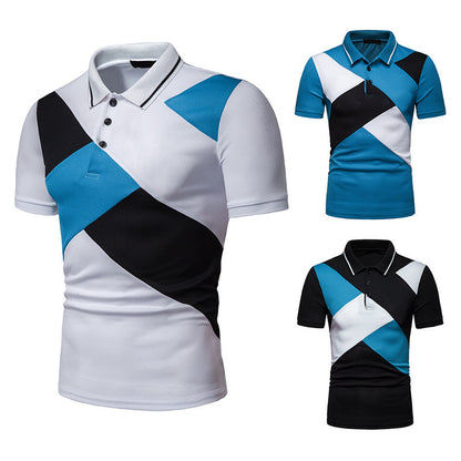 Color Block Short Sleeve Polo Shirt