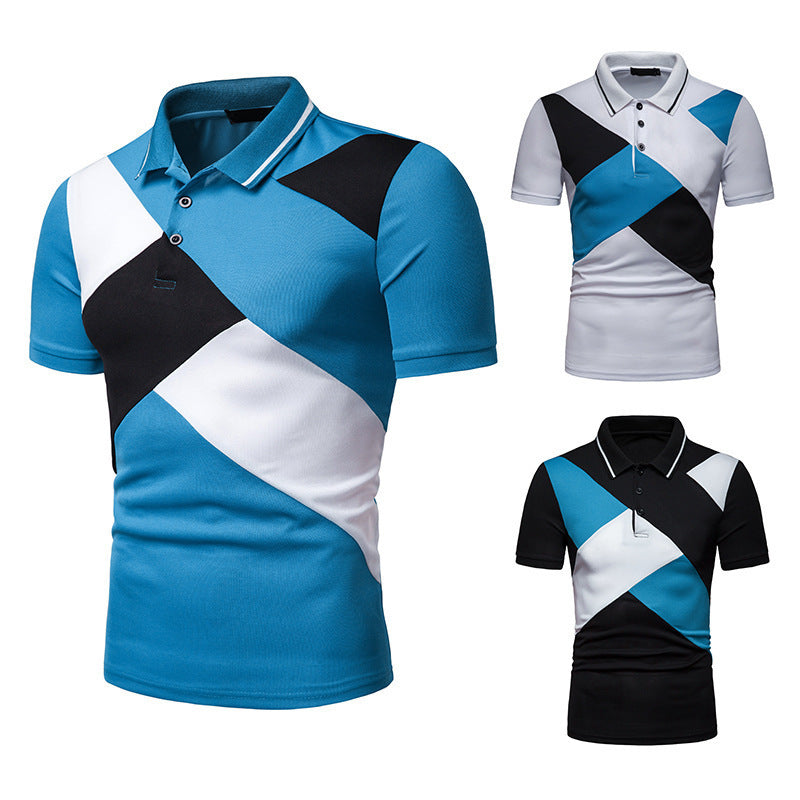 Color Block Short Sleeve Polo Shirt