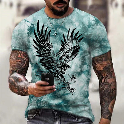 Cool Wolf Print Harajuku Scene Polyester Men's T-Shirt