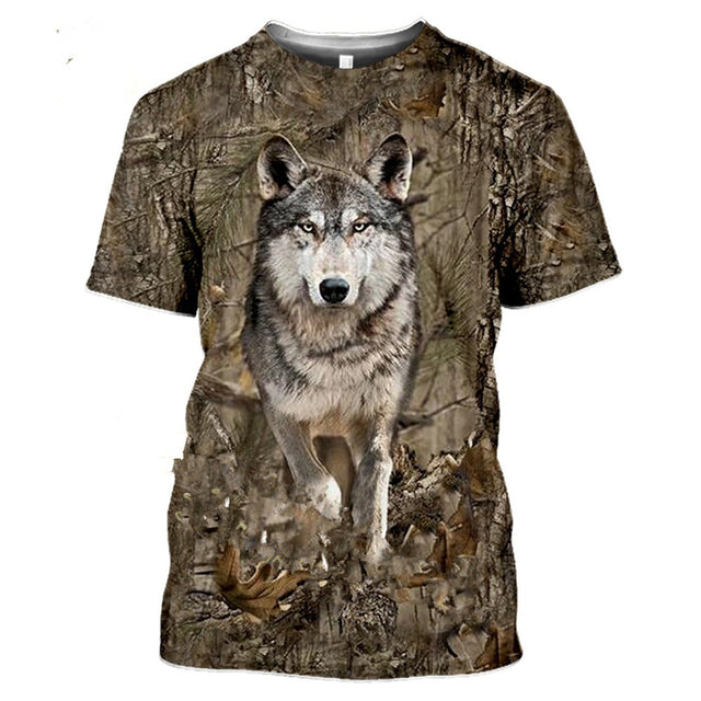3D Camouflage Polyester Men's T-Shirt for Travel