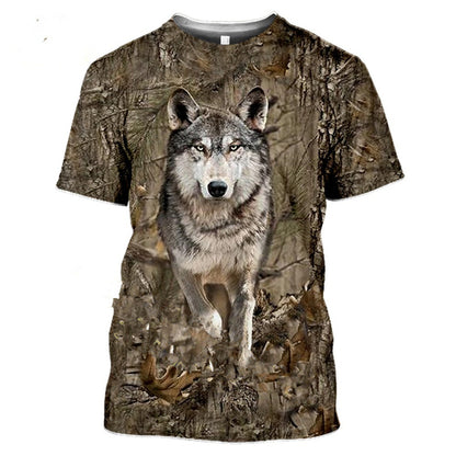 3D Camouflage Polyester Men's T-Shirt for Travel