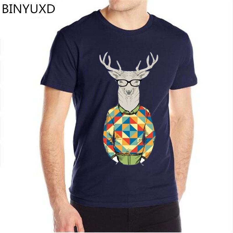 Binyuxd Men's Cotton Summer T-Shirt Casual Print
