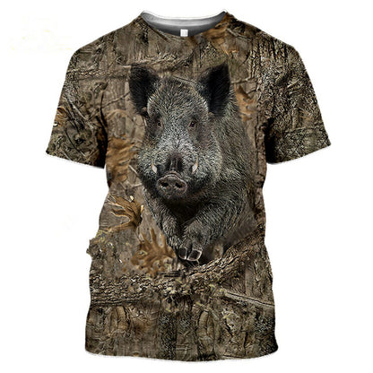 3D Camouflage Polyester Men's T-Shirt for Travel