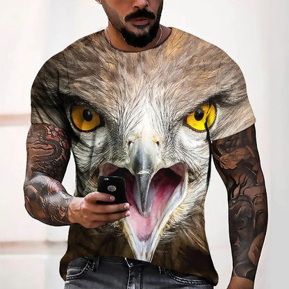 Cool Wolf Print Harajuku Scene Polyester Men's T-Shirt