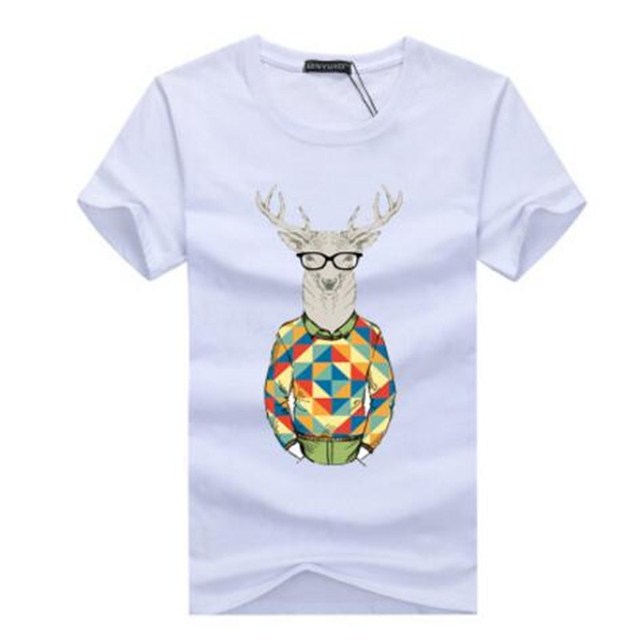 Binyuxd Men's Cotton Summer T-Shirt Casual Print