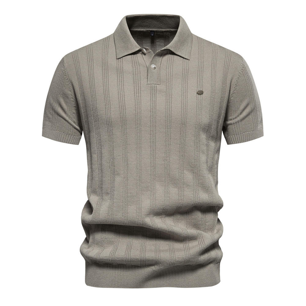 Men's Vintage Ribbed Polo Shirt (Single Piece)