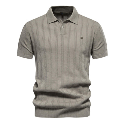 Men's Vintage Ribbed Polo Shirt (Single Piece)