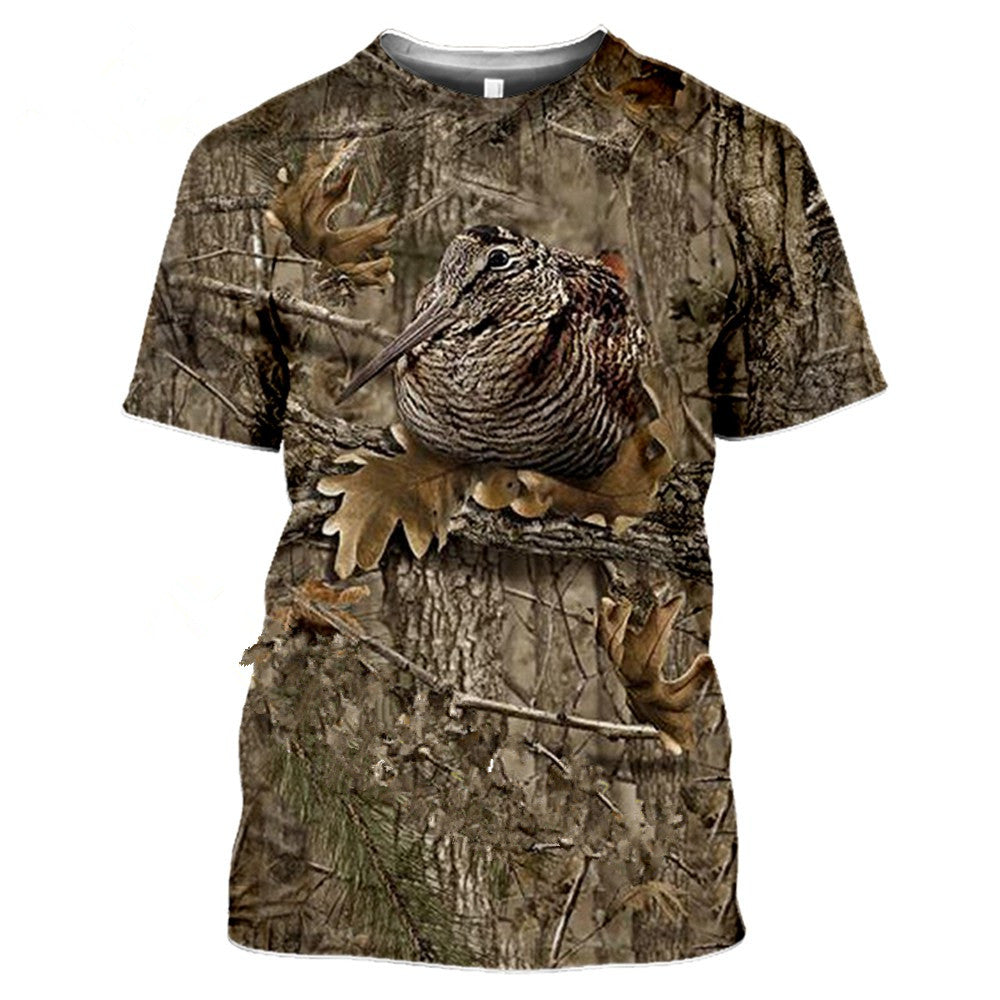3D Camouflage Polyester Men's T-Shirt for Travel