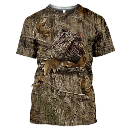 3D Camouflage Polyester Men's T-Shirt for Travel