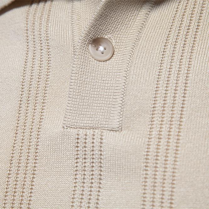 Men's Vintage Ribbed Polo Shirt (Single Piece)