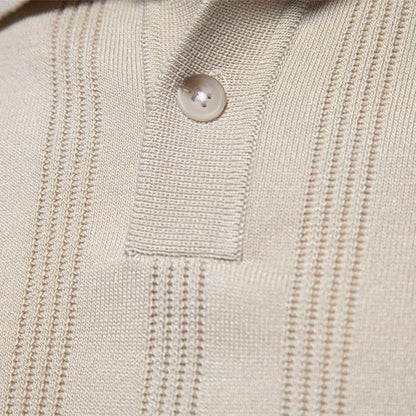 Men's Vintage Ribbed Polo Shirt (Single Piece)