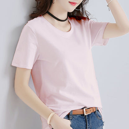 Women's Loose Fit White Cotton T-Shirt Summer 2020