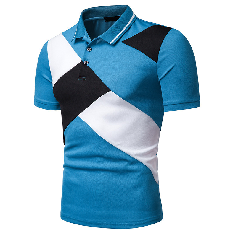 Color Block Short Sleeve Polo Shirt