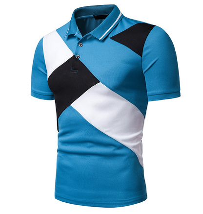 Color Block Short Sleeve Polo Shirt