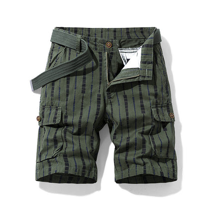 Men's Casual Striped Five-Point Workwear Shorts