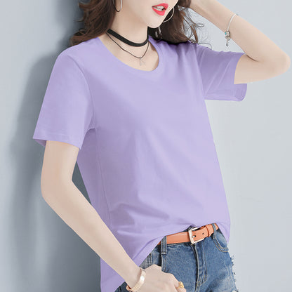 Women's Loose Fit White Cotton T-Shirt Summer 2020