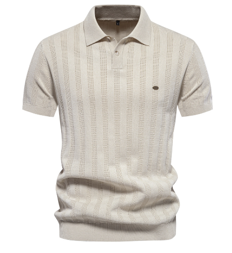 Men's Vintage Ribbed Polo Shirt (Single Piece)