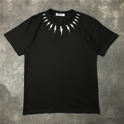 Men's and Women's Cotton Lightning Print T-Shirt