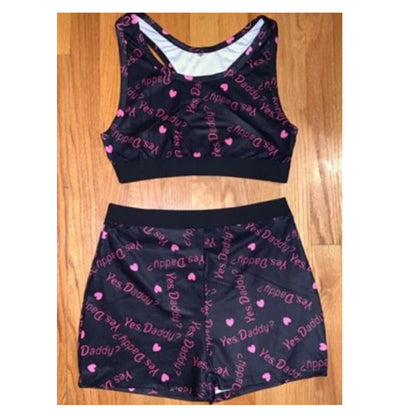 Summer Fashion Digital Print Activewear Set (Two Pieces)