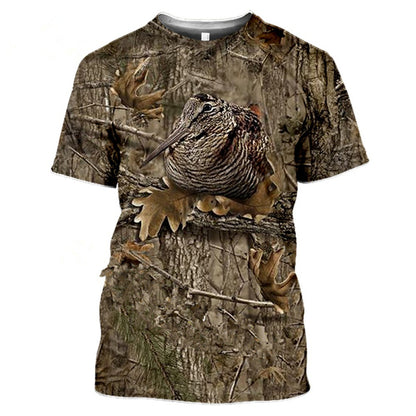 3D Camouflage Polyester Men's T-Shirt for Travel