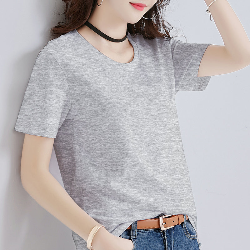 Women's Loose Fit White Cotton T-Shirt Summer 2020