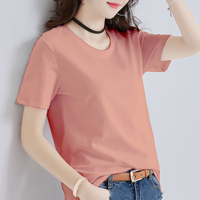 Women's Loose Fit White Cotton T-Shirt Summer 2020