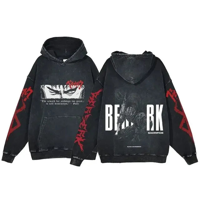 Customizable Retro Washed Cotton Oversized Hoodies