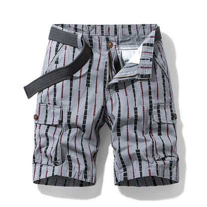 Men's Casual Striped Five-Point Workwear Shorts