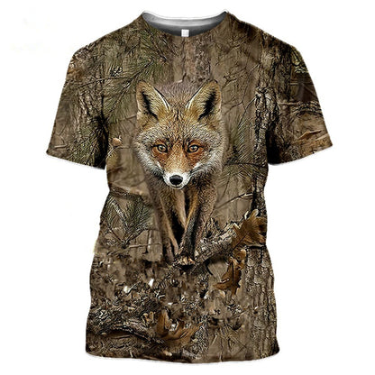 3D Camouflage Polyester Men's T-Shirt for Travel