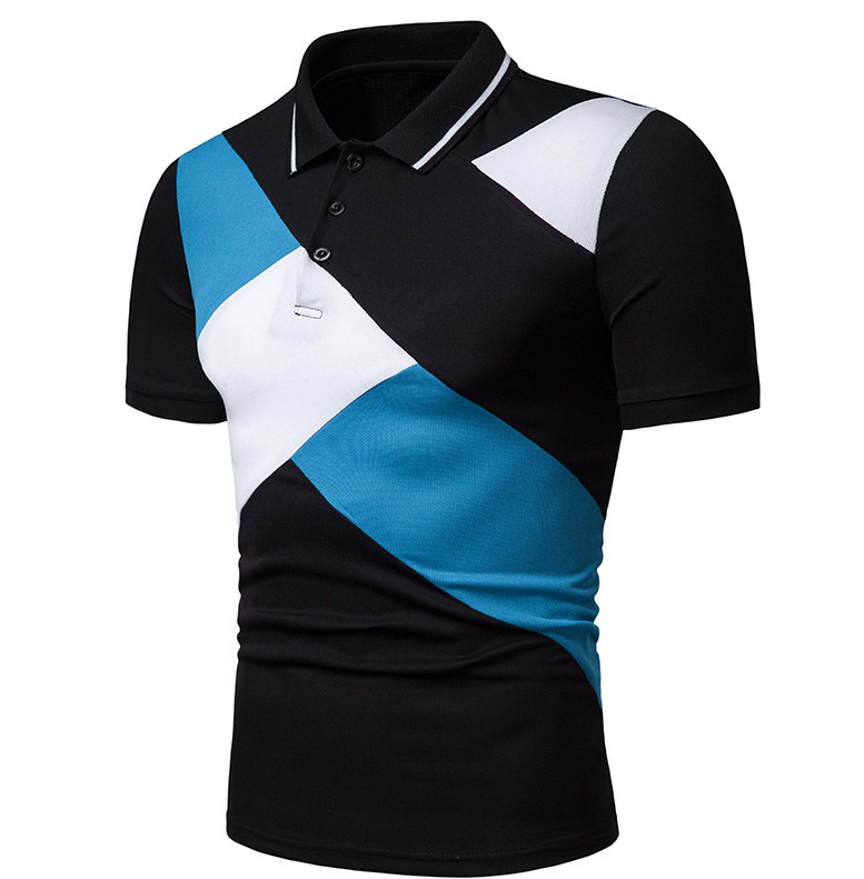 Color Block Short Sleeve Polo Shirt