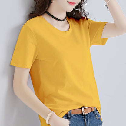 Women's Loose Fit White Cotton T-Shirt Summer 2020