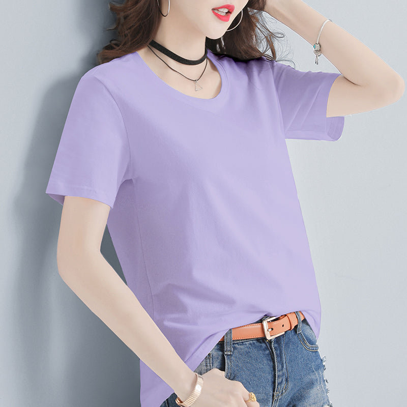 Women's Loose Fit White Cotton T-Shirt Summer 2020