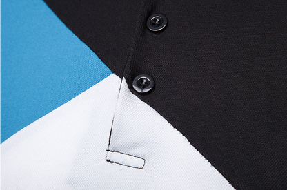 Color Block Short Sleeve Polo Shirt