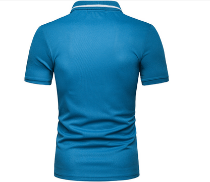 Color Block Short Sleeve Polo Shirt