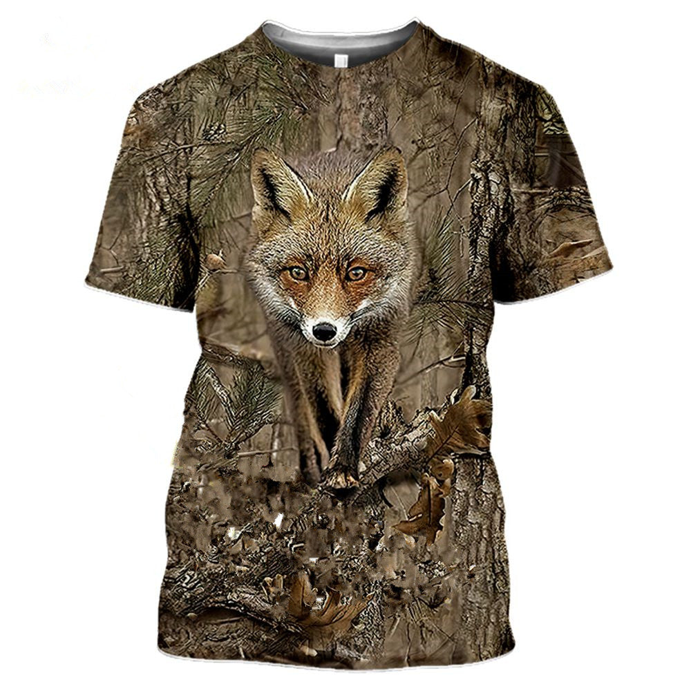 3D Camouflage Polyester Men's T-Shirt for Travel
