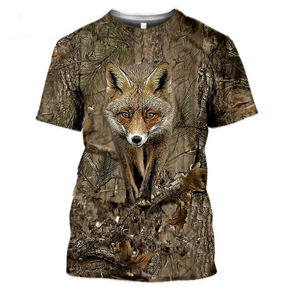 3D Camouflage Polyester Men's T-Shirt for Travel