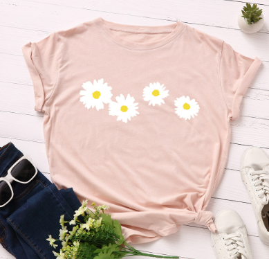100% Cotton Women's T-Shirt with Cute Hedgehog Print