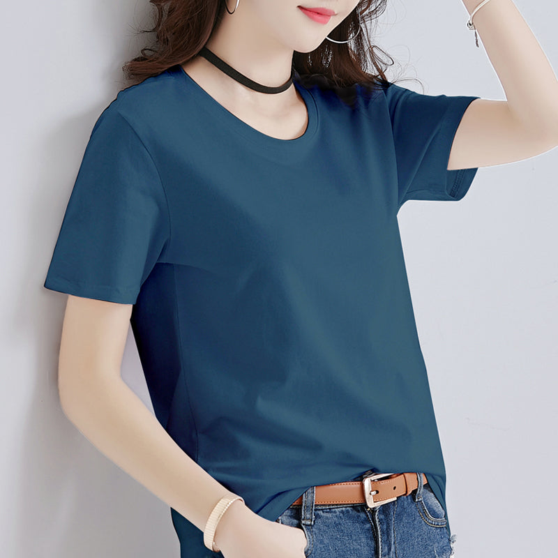 Women's Loose Fit White Cotton T-Shirt Summer 2020