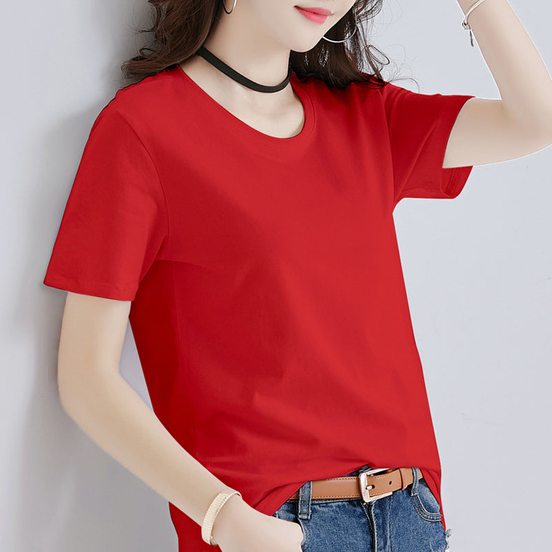 Women's Loose Fit White Cotton T-Shirt Summer 2020