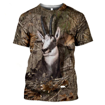 3D Camouflage Polyester Men's T-Shirt for Travel