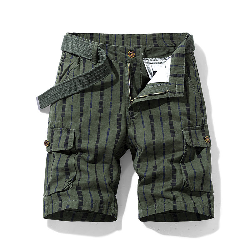 Men's Casual Striped Five-Point Workwear Shorts
