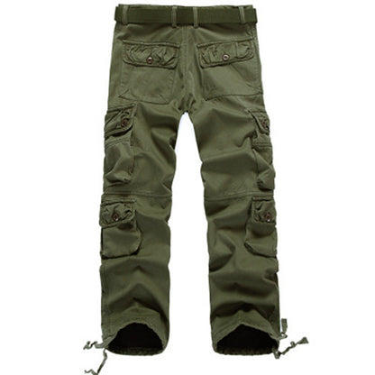 Men's Casual Workwear Multi-pocket Fleece Trousers